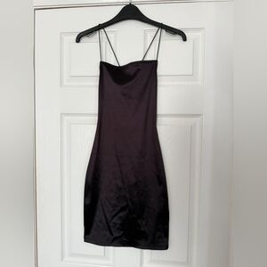 Elegant Black Satin Dress